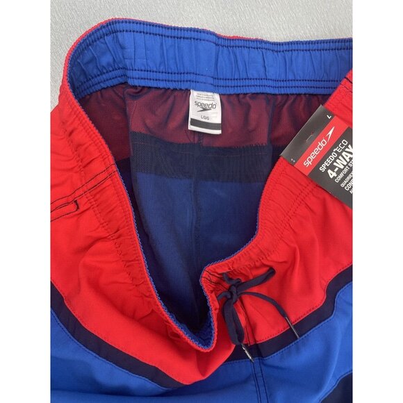 Speedo Men's 4-WAY STRETCH Swim Trunk Mid Length Redondo Stripe 18'' Large - Picture 11 of 16